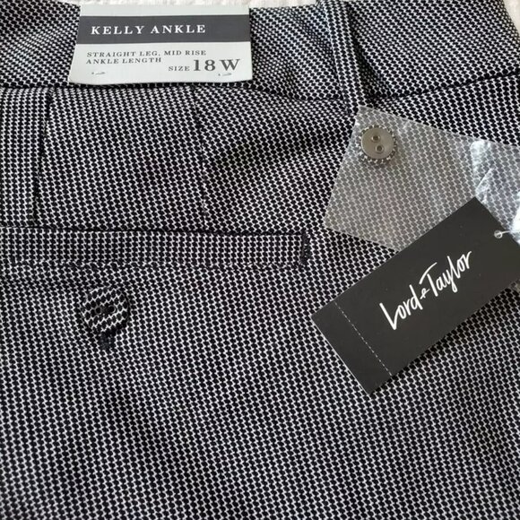 LORD & TAYLOR KELLY ANKLE PANTS SIZE 18W NEW STRAIGHT LEG MID RISE - Picture 4 of 10